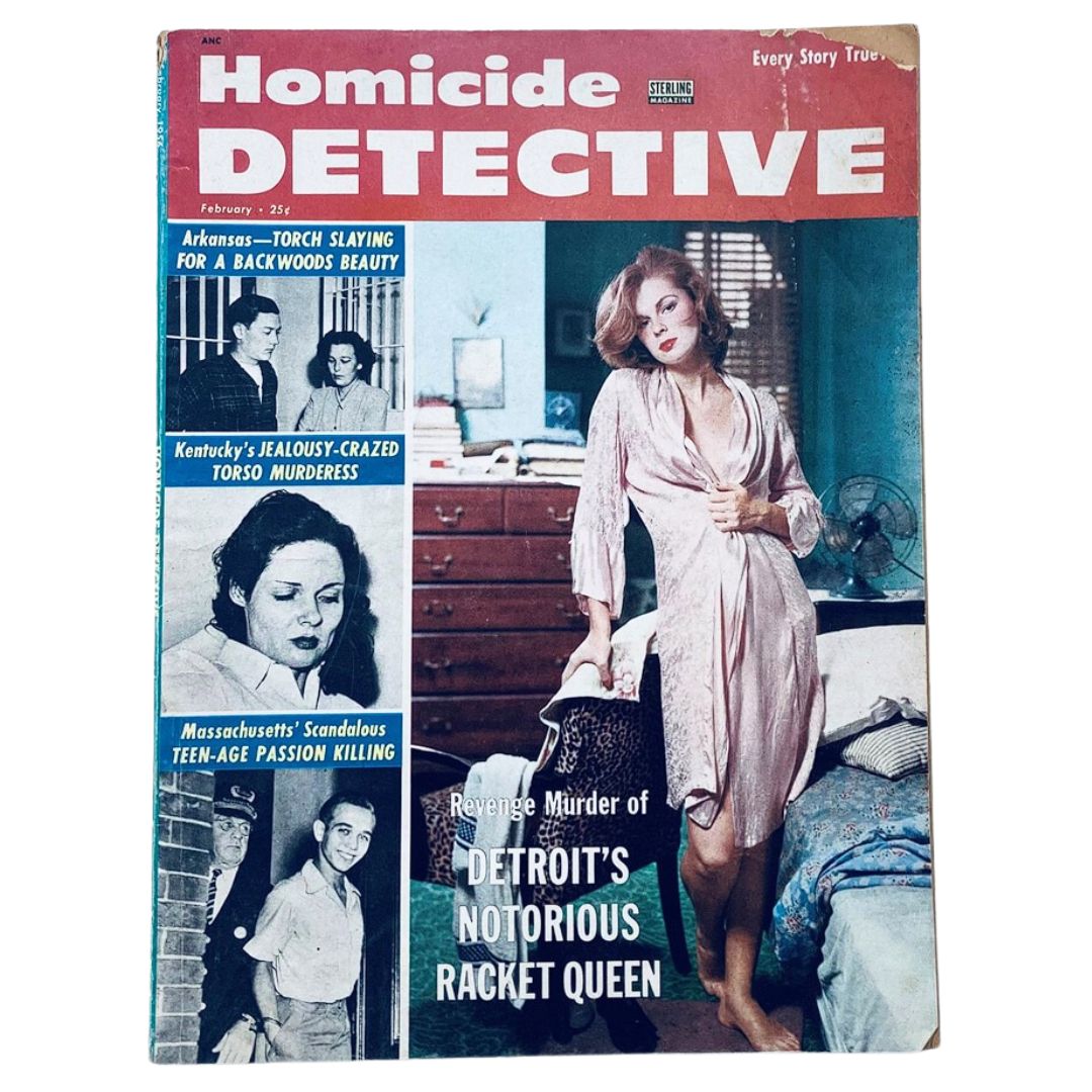 VTG Homicide Detective Magazine February 1956 Vol 1 #4 The Racket Queen No Label