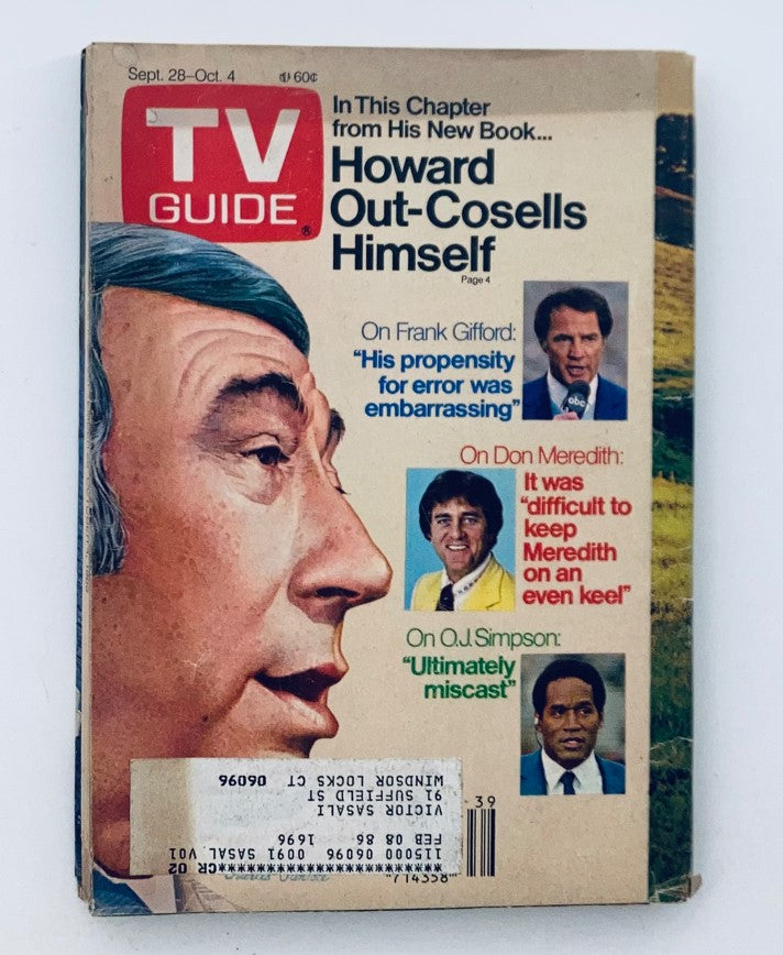 TV Guide Magazine September 28 1985 O.J. Simpson Hartford-New Haven Ed.