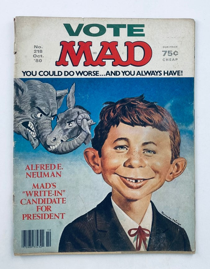 Mad Magazine October 1980 No. 218 Candidate Alfred 4.0 VG Very Good No Label