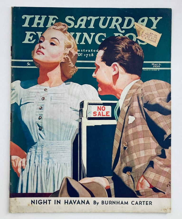 The Saturday Evening Post Magazine May 6 1939 Night in Havana by Burnham Carter