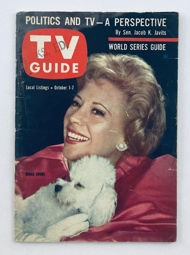 TV Guide Magazine October 1 1960 #392 Dinah Shore Kansas State Ed. No Label