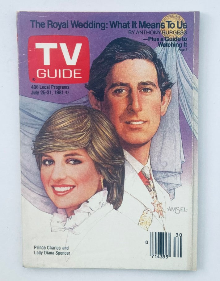 TV Guide Magazine July 25 1981 Prince Charles & Lady Diana PA Metro Ed. No Label