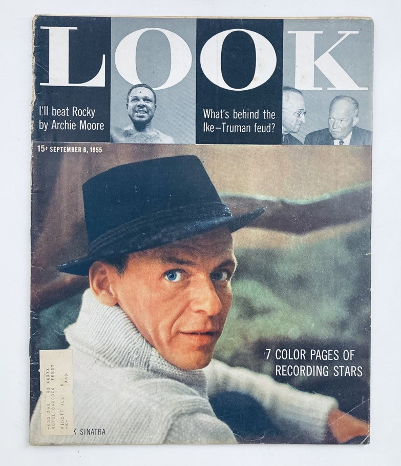 VTG Look Magazine September 6 1955 Vol 19 No. 18 Frank Sinatra Recording Stars