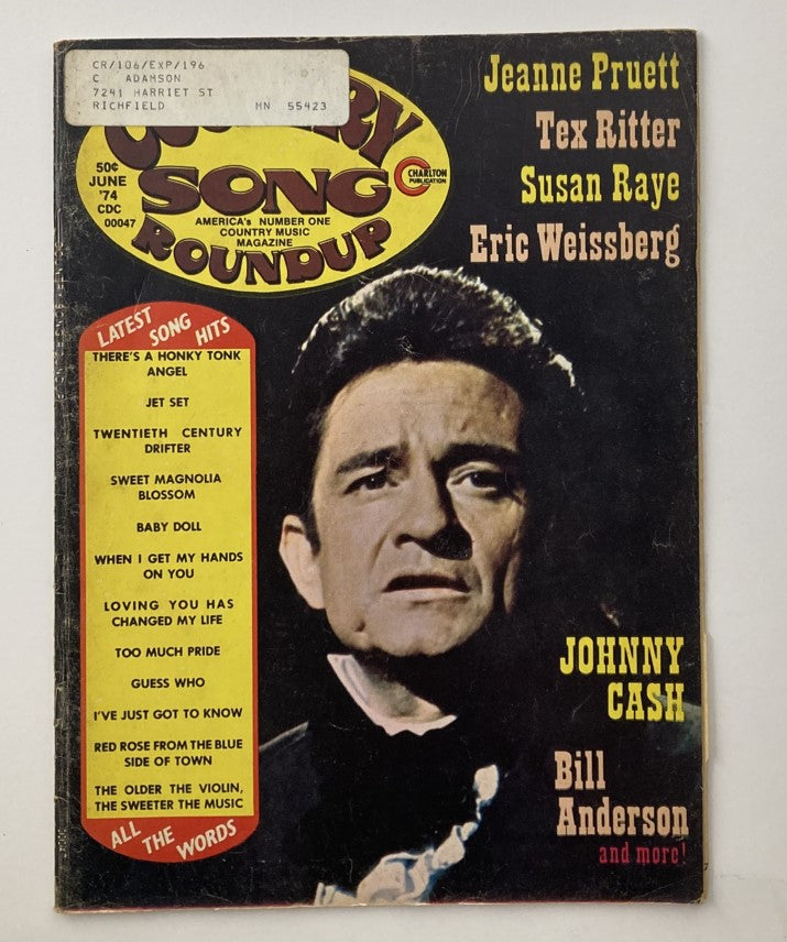 VTG Country Song Roundup Magazine June 1974 Johnny Cash & Bill Anderson