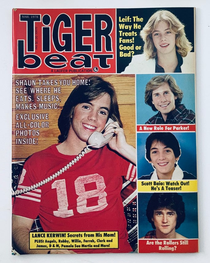 VTG Tiger Beat Magazine March 1978 Shaun Cassidy, Scott Baio VG No Label