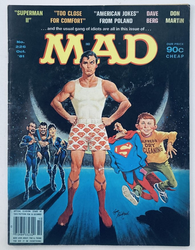 VTG Mad Magazine October 1981 No. 226 Superman II & Alfred 4.0 VG No Label