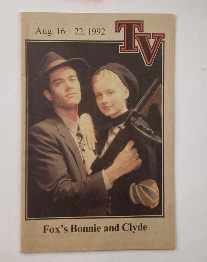 Tribune-Review TV Magazine August 16 1992 Fox's Bonnie and Clyde No Label