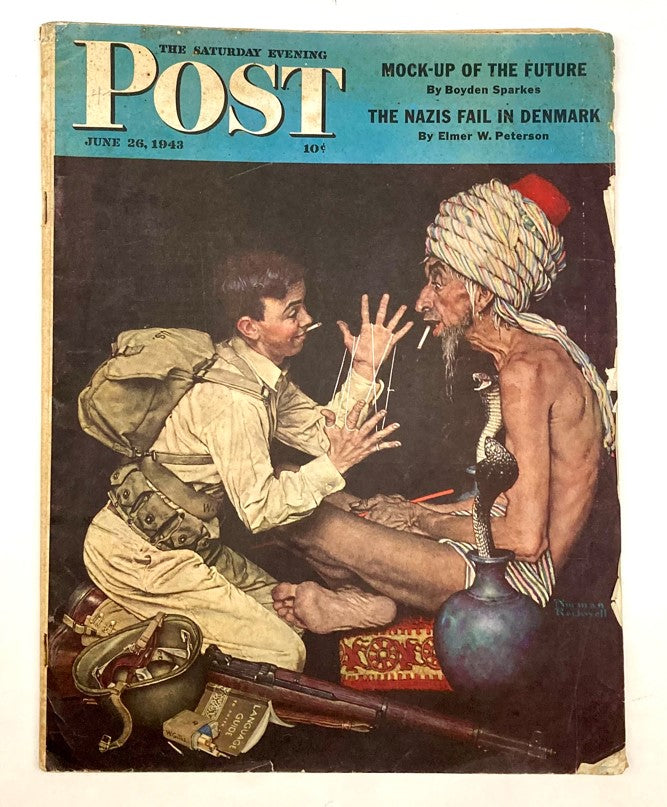 Saturday Evening Post Illustrated Cover Magazine June 26 1943 Mock-Up Future