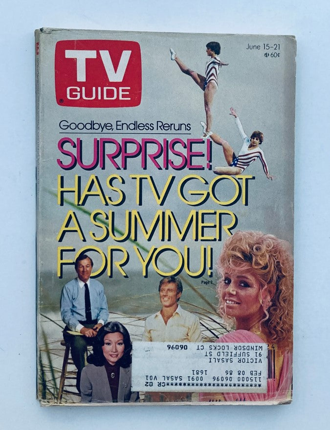 TV Guide Magazine cover from June 15, 1985 featuring Connie Chung and promotional text for summer television programs. The issue highlights popular shows and is in pristine condition.