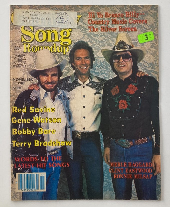 VTG Country Song Roundup Magazine November 1980 Clint Eastwood, Ronnie Mislap