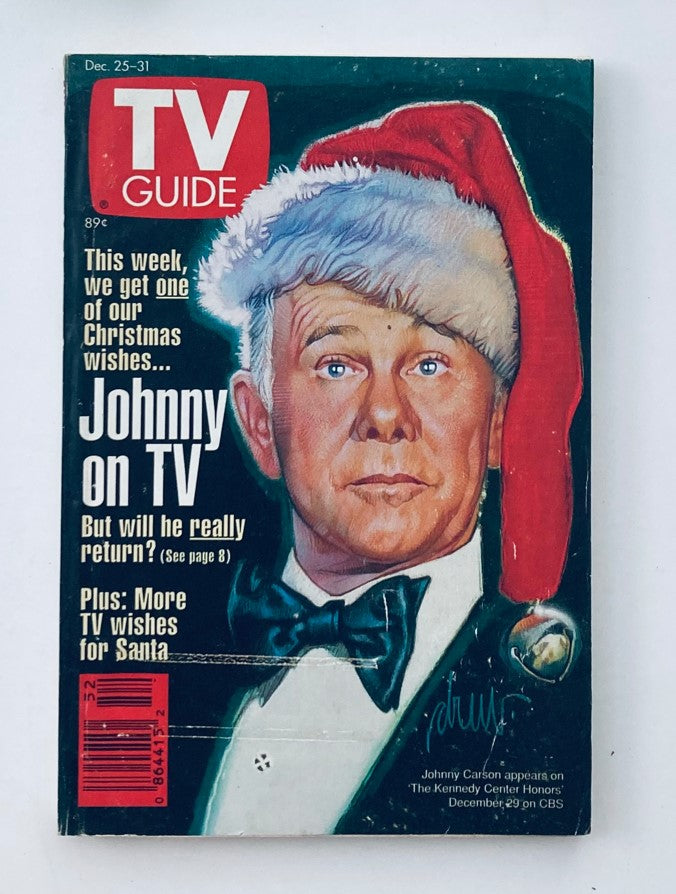 TV Guide Magazine December 25 1993 Johnny Carson Providence Ed.