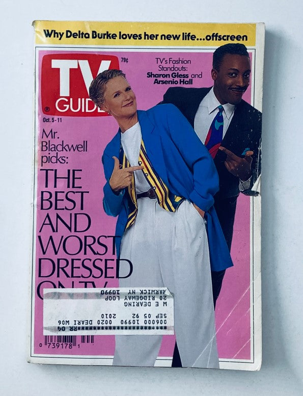 TV Guide Magazine October 5 1991 Sharon Gless & Arsenio Hall NY Metro Ed.