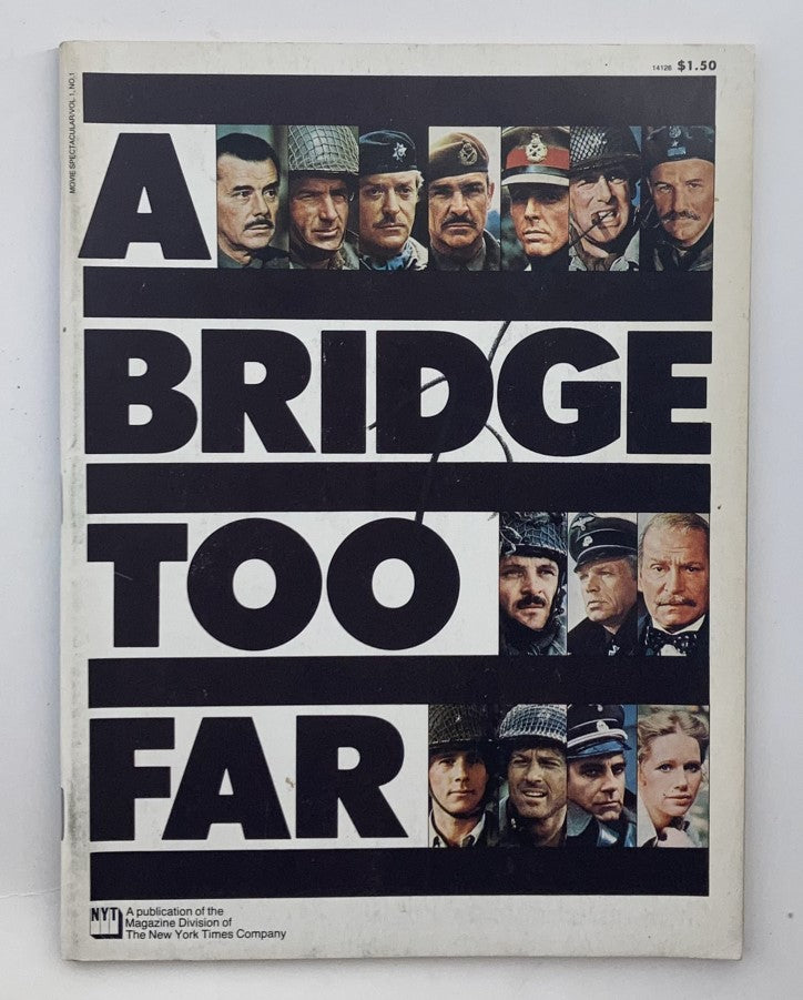 Vintage Movie Spectacular Magazine 1977 A Bridge Too Far cover featuring an ensemble cast with bold title and striking visuals.