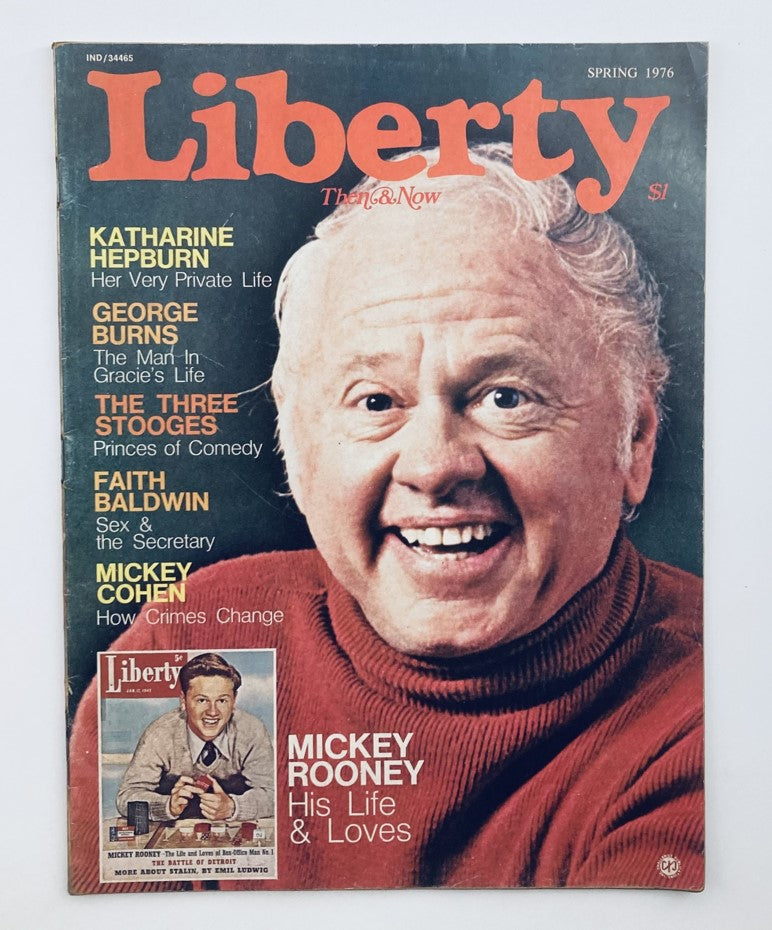 VTG Liberty Then & Now Magazine Spring 1976 Volume 2 Number 1 featuring Mickey Rooney on the cover with articles about iconic personalities.