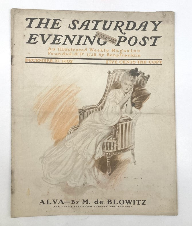 Saturday Evening Post Illustrated Cover December 27 1902 M. de Blowitz Cover