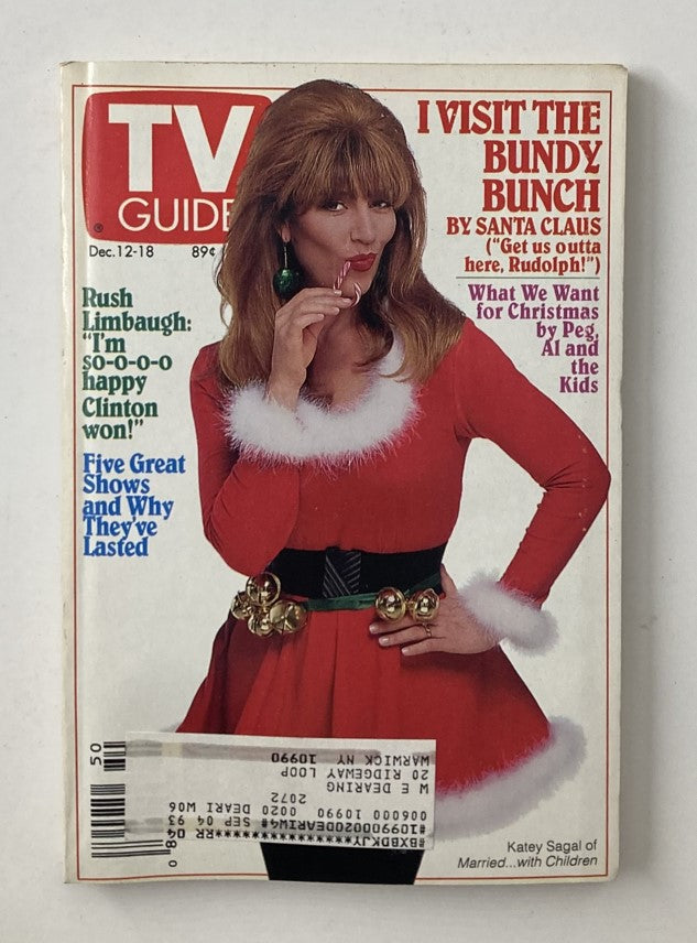 TV Guide Magazine December 12 1992 Katey Segal Cover NY Metro Ed.