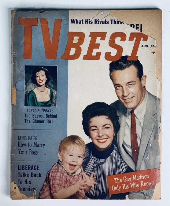 VTG TV Best Magazine August 1956 Vol 1 #5 Guy Madison, Loretta Young No Label