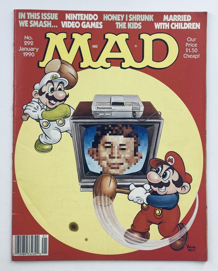 Mad Magazine January 1990 No. 292 The Mario Brothers 6.0 FN Fine No Label