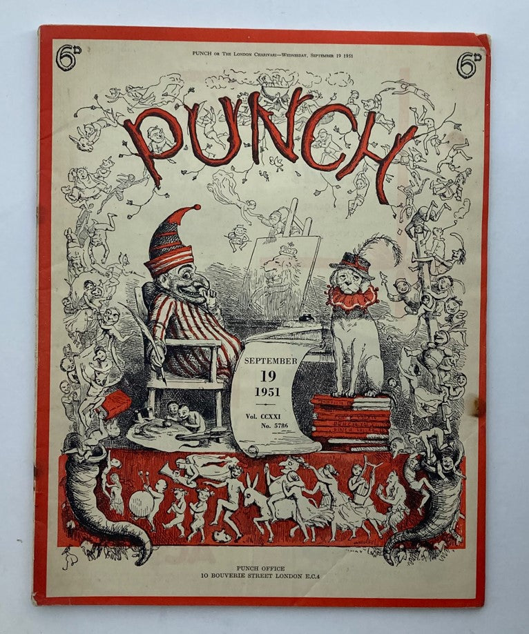 Punch Magazine September 19 1951 Vol 221 No. 5786 WWII Cartoon & Humour No Label