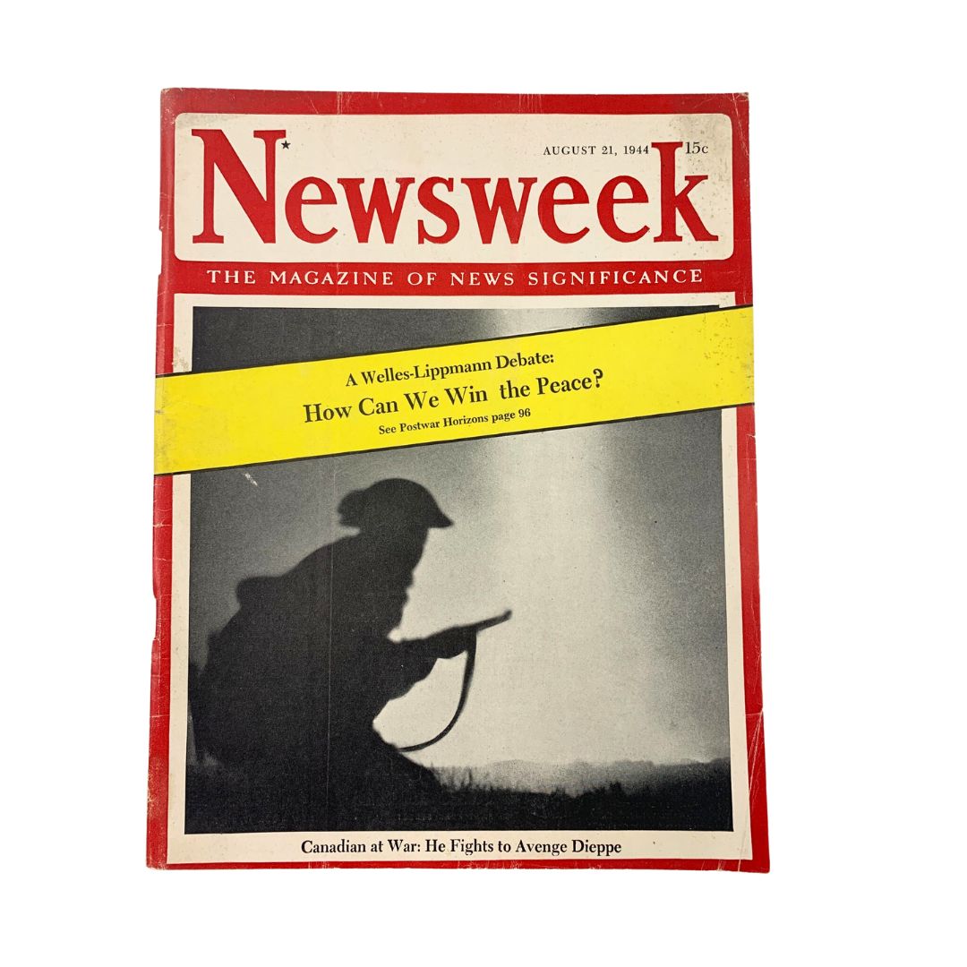 VTG Newsweek Magazine August 21 1944 He Fights to Avenge Dieppe No Label