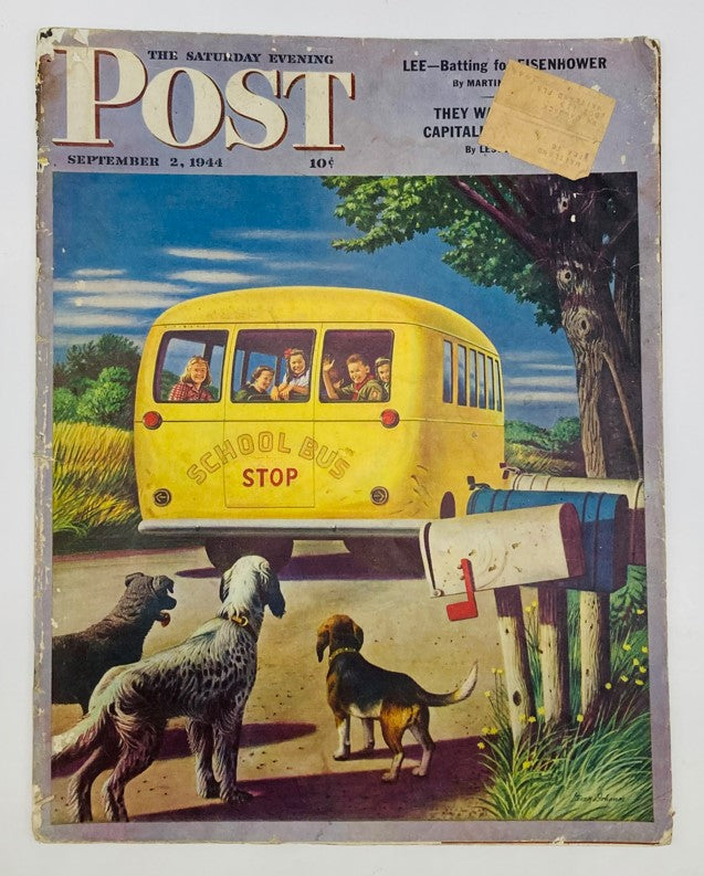 Saturday Evening Post Illustrated Cover Magazine September 2 1944 Ike Eisenhower