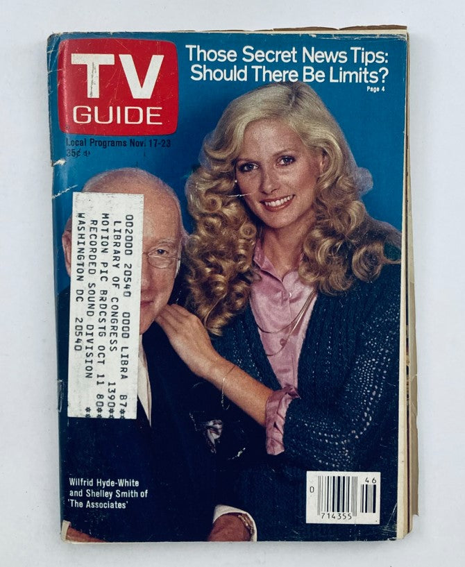 TV Guide Magazine November 17 1979 #1390 Wilfred Hyde-White WA-Baltimore Ed.