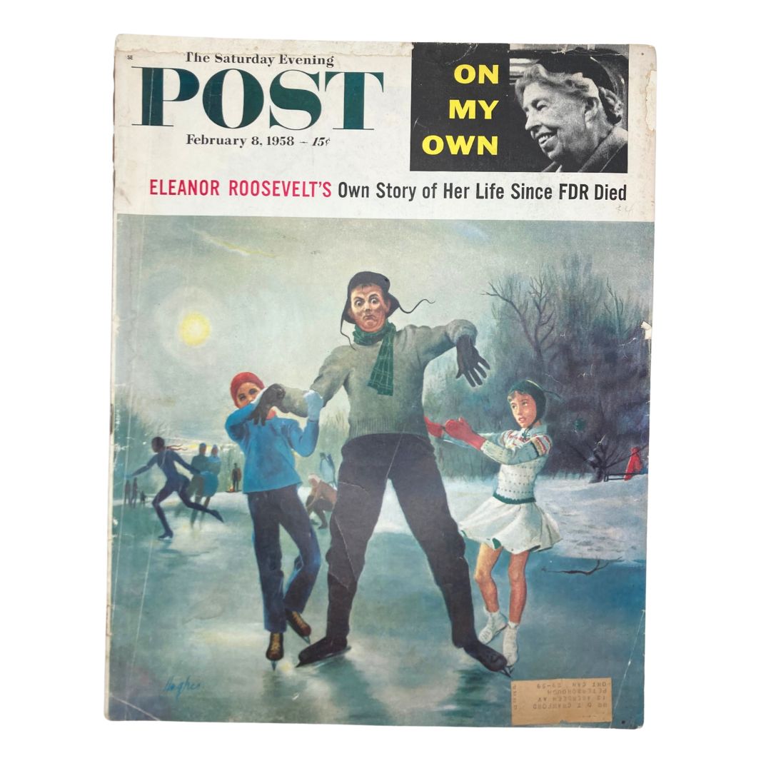 Saturday Evening Post Magazine February 8 1958 Horrible Fall - George Hughes