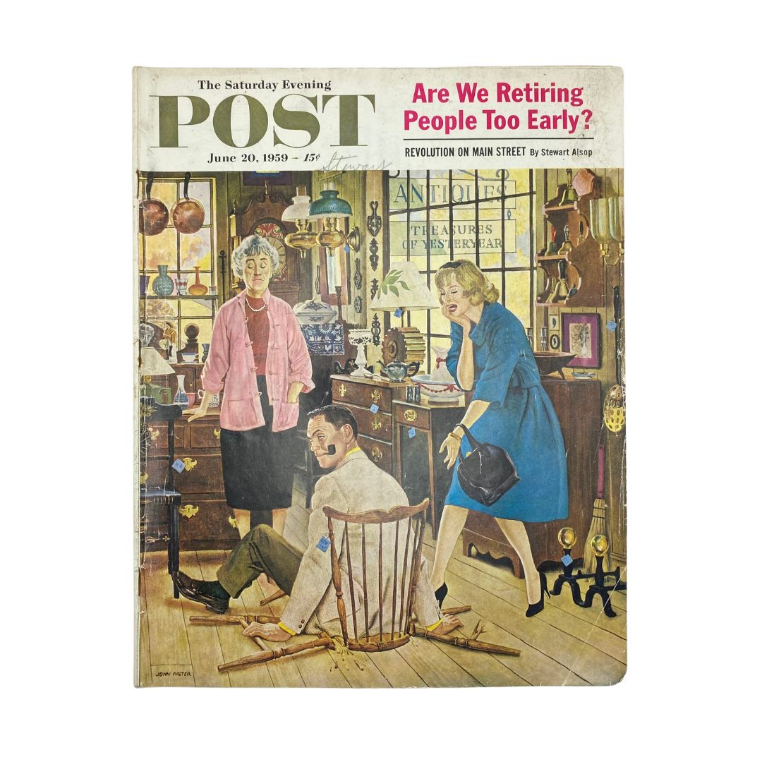 Saturday Evening Post Magazine June 20 1959 Windsor-Type - John Falter No Label