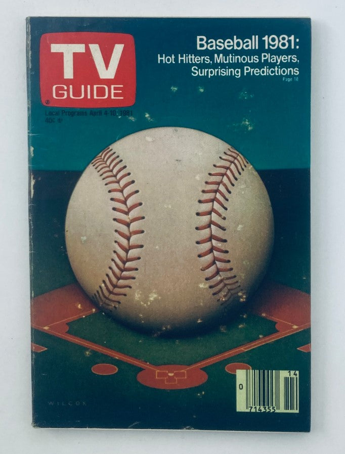 TV Guide Magazine April 4 1981 Baseball Hot Hitters PA Metro Ed. No Label