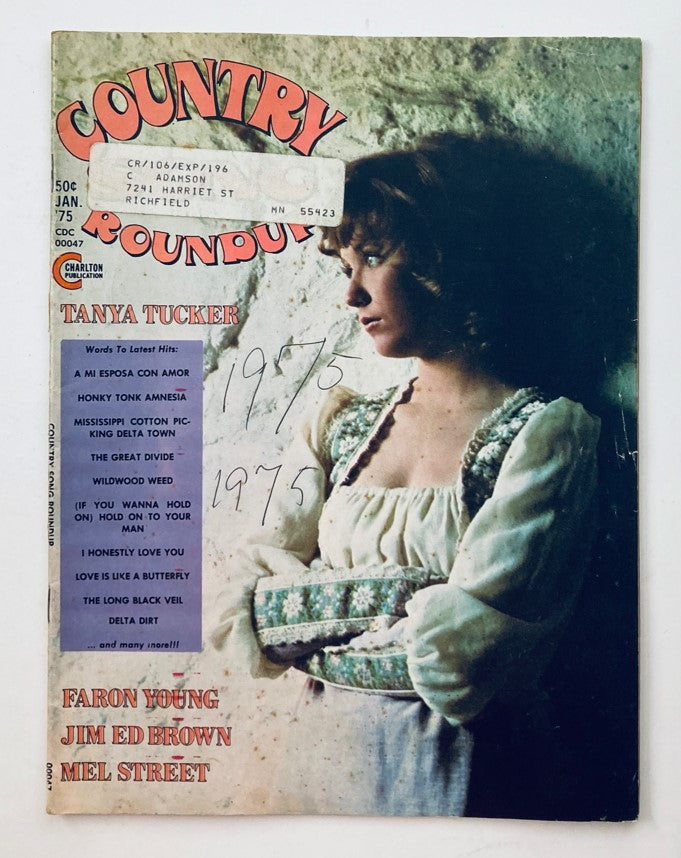 VTG Country Song Roundup Magazine January 1975 Tanya Tucker & Faron Young