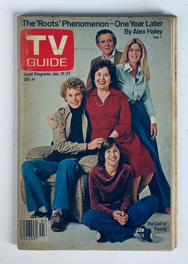 Cover of TV Guide Magazine January 21, 1978, featuring the cast of Family from Wheeling-Steubenville, a vintage collectible showcasing classic television nostalgia.