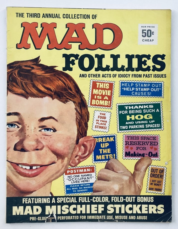 Mad Magazine 1965 Follies Mischief Sticker 4.0 VG Very Good No Label