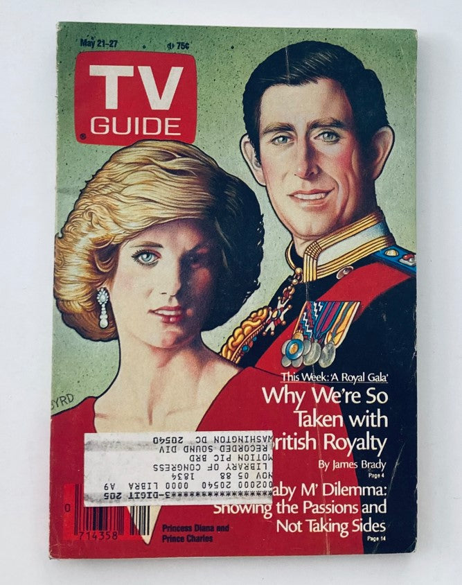 TV Guide Magazine May 21 1988 Diana and Prince Charles WA-Baltimore Ed.