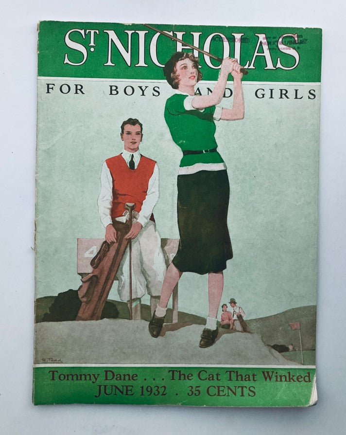 VTG St. Nicholas Magazine June 1932 Vol 59 No. 9 The Cat That Winked No Label