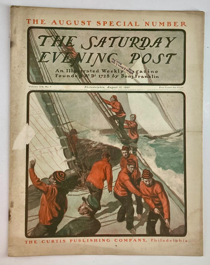 Saturday Evening Post Illustrated Cover Magazine August 17 1901 August Special