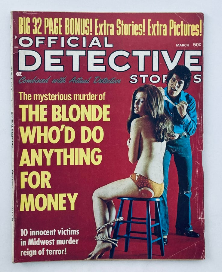 VTG Official Detective Stories Magazine March 1973 Murder of the Blonde No Label