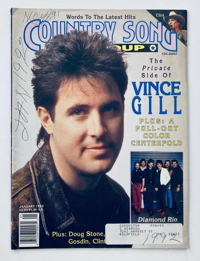 Country Song Roundup Magazine January 1992 Vince Gill and Diamond Rio