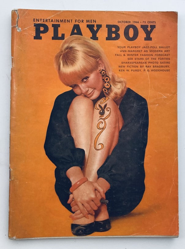 VTG Playboy Magazine October 1966 Playmate Linda Moon w Centerfold No Label