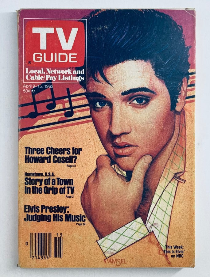 VTG TV Guide Magazine April 9 1983 Elvis Presley PA Ed. No Label