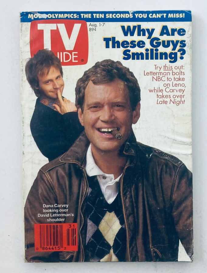 TV Guide Magazine August 1 1992 David Letterman Chicago Metro Ed. No Label