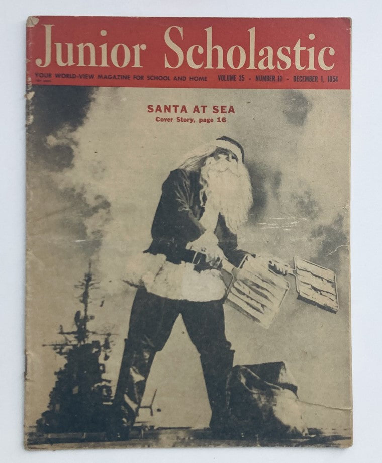 Junior Scholastic Magazine December 1 1954 Vol 35 No. 11 Santa at Sea No Label