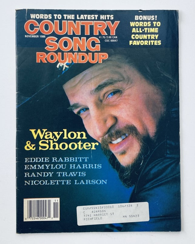 VTG Country Song Roundup Magazine November 1986 Waylon and Shooter