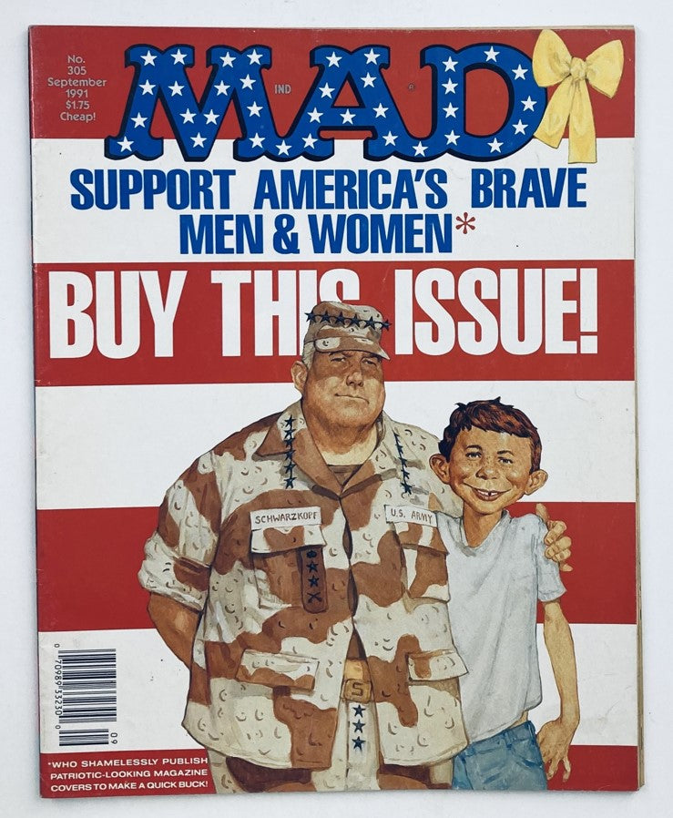 Mad Magazine September 1991 No. 305 Support America's Brave 6.0 FN Fine No Label