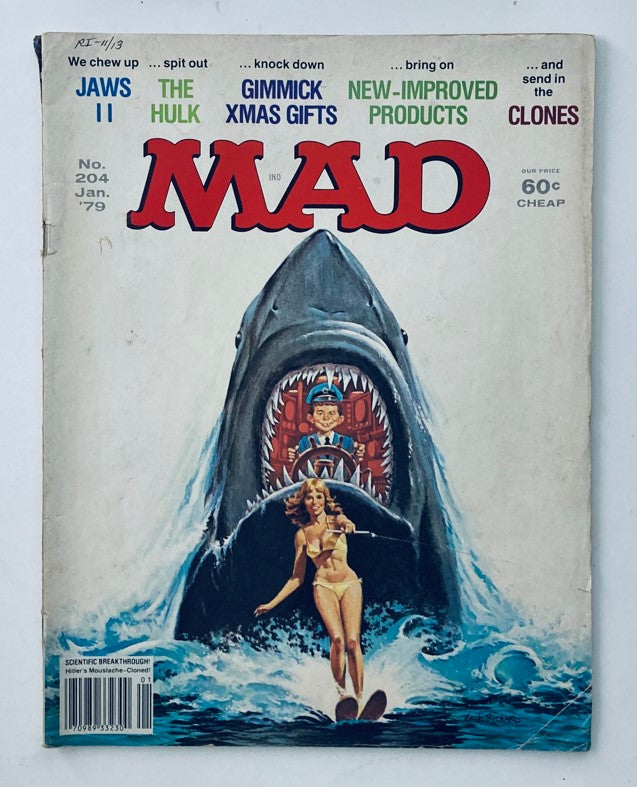 Mad Magazine January 1979 No. 204 Jaws II and The Hulk 4.0 VG No Label