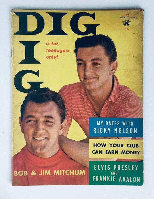 VTG Dig Magazine August 1958 Vol 2 No. 13 Bob & Jim Mitchum No Label