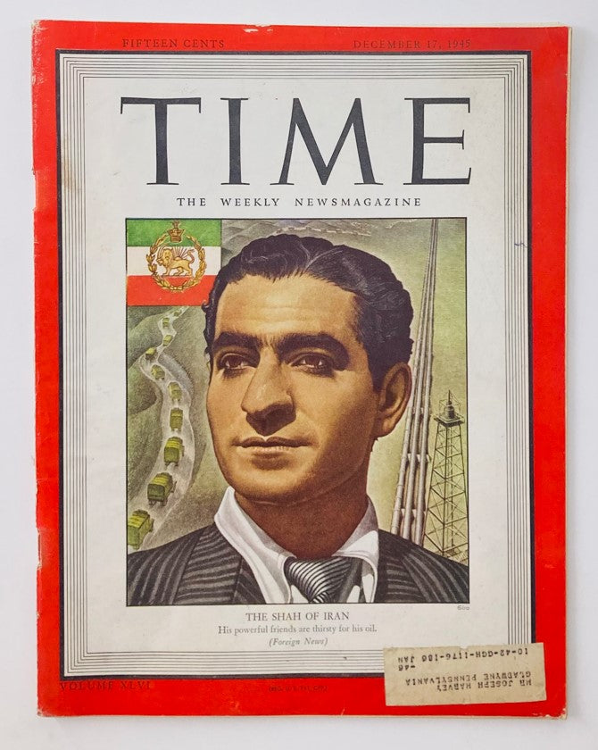 VTG Time Magazine December 17 1945 Vol 46 No. 25 Mohammed Reza Pahlavi