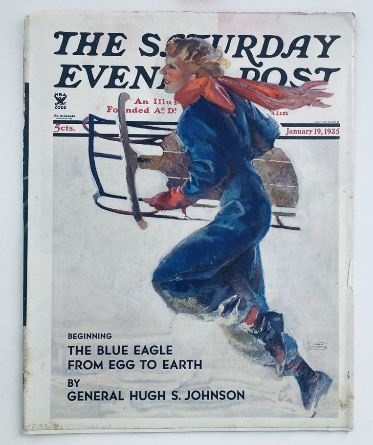 The Saturday Evening Post Magazine January 19 1935 The Blue Eagle No Label