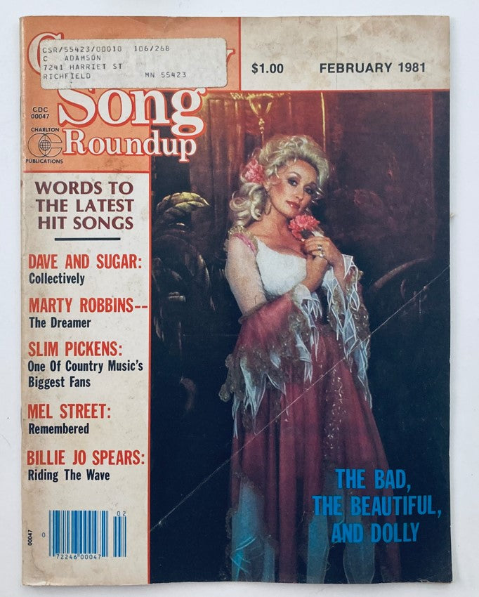 VTG Country Song Roundup Magazine February 1981 The Bad, Beautiful Dolly Parton