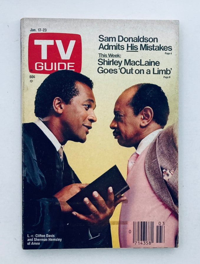 TV Guide Magazine January 17 1987 Sherman Hemsley Pittsburgh Metro Ed.