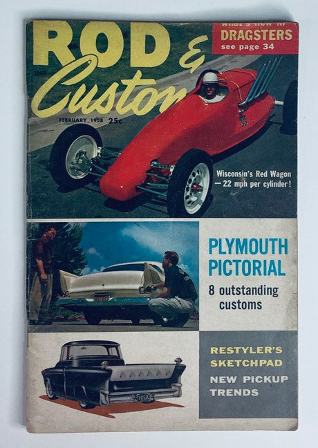 VTG Rod & Custom Magazine February 1958 Wisconsin's Red Wagon No Label